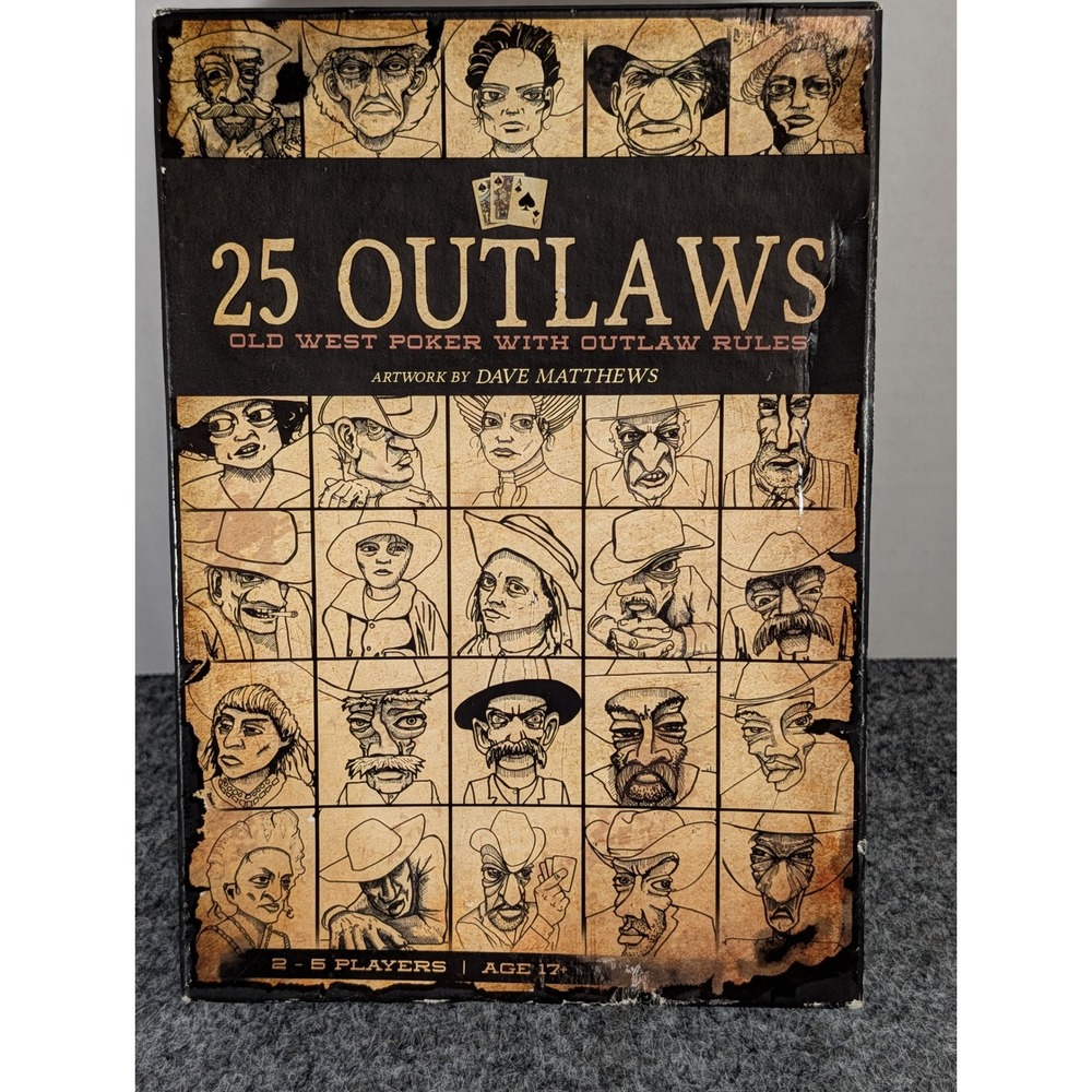 25 Outlaws Old West Poker Game Dave Matthews Artwork Buffalo Games 2-5 Players